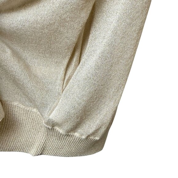 REISS Cardigan Size Medium Light Sweater Metallic Beige Gold Womens Top - Picture 7 of 9